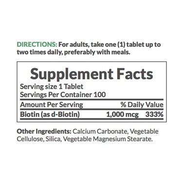 Nature's Bounty Biotin 1000mcg