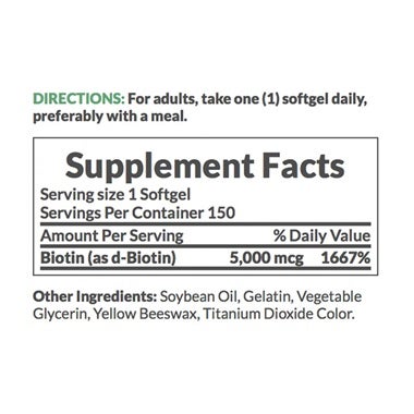 Nature's Bounty Biotin 5000mcg