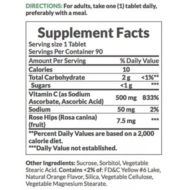 Nature's Bounty Vitamin C 500mg with Rose Hips Chewable Tablets