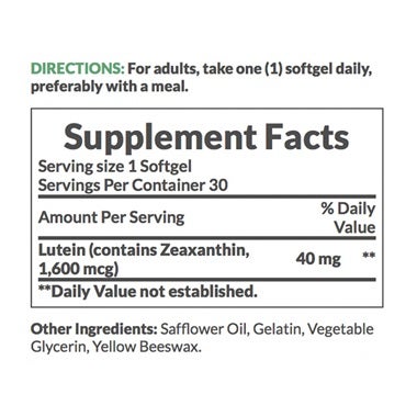 Nature's Bounty Lutein 40mg Softgels