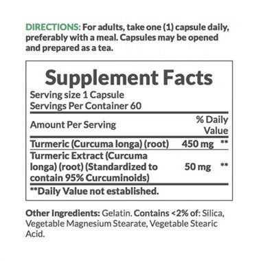 Nature's Bounty Turmeric 450mg Capsules